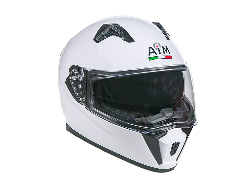 Шлем мото интеграл AiM (Аим) JK320 White Glossy M