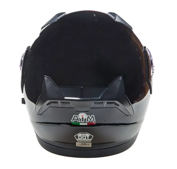 Шлем мото модуляр снегоходный AiM (Аим) JK906 (комплект) Black Glossy XL