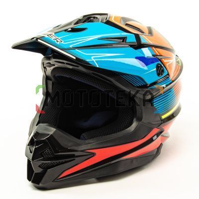 Шлем мото кроссовый HIZER (Хайзер) J6803 (XL) #3 BLACK/BLUE