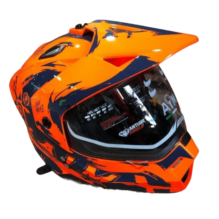 Шлем мото детский закрытый AiM (Аим) JK802Y Orange/Blue Y/L